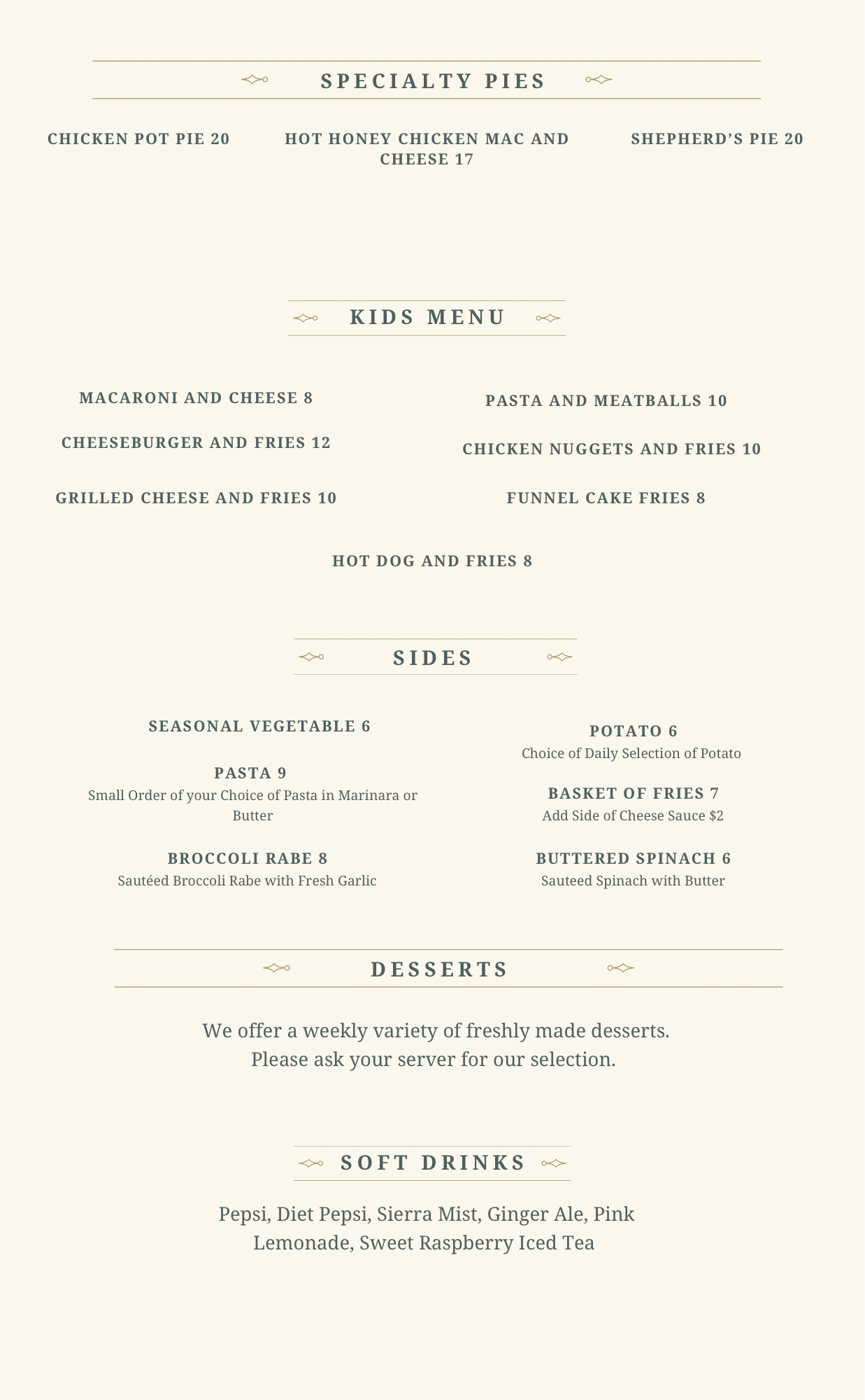 Beige Vintage Restaurant Menu (8.5 x 13.75 in)